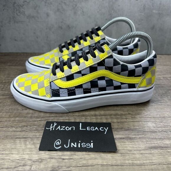 Vans~Women’s~Low Pro Old School Checkerboard~Yellow & Grey Men's 5.5 / Women's 7 - Picture 1 of 8